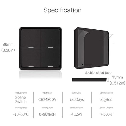 ZigBee Wireless Remote Control Smart Switch Wall Panel Transmitter, Requires - Image 6