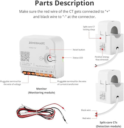 Smart Home Energy Monitor with 2 x 120A CTs, Live Electricity Usage Tracking - Image 6