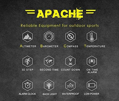 north edge apache tactical sports watches for men, side view