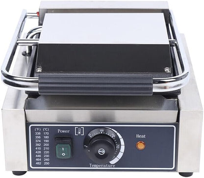 Commercial Sandwich Panini Press Grill, 1800W Single Flat Plates Electric by BFDIEEM