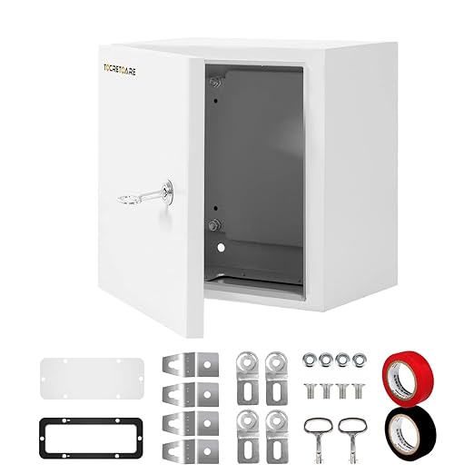 Outdoor Electrical Box, Steel Junction Box 12 x 12 x 8'', NEMA 4X Electrical by TOCRETOARE