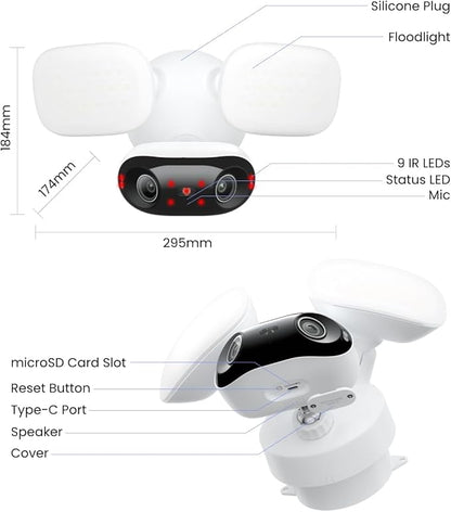 REOLINK Elite Floodlight WiFi, 4K 8MP 180° Panoramic Wired Floodlight Camera - Image 9