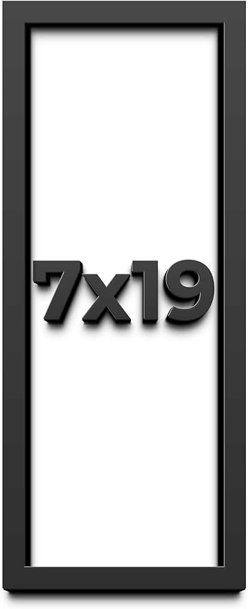 7x19 Shadow Box Frame Black | 1 Inch Deep Solid Wood Shadowbox Display Frame | by CustomPictureFrames