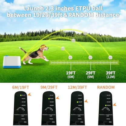 automatic dog ball launcher, auto/manual paw-activated dog ball, side view