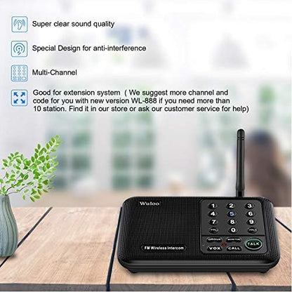Wuloo Intercoms Wireless for Home 5280 Feet Range 10 Channel 3 Code, Wireless - Image 2