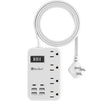 6 USB Travel Power Strip- Flat Plug Extension Cord 3 Feet by Beeiker-BetterHelperforYou