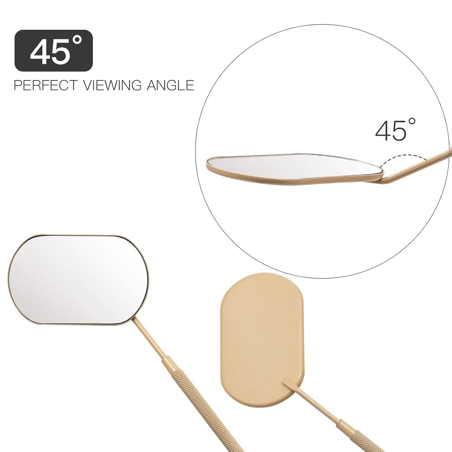 Pretty memory Large Lash Mirror, Stainless Steel Eyelash Mirror, Makeup Mirror for Lash Extension Supplies (Skin Color)