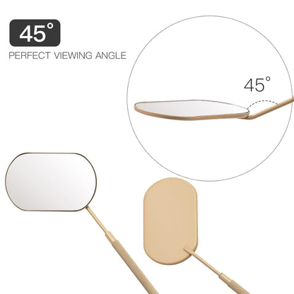 Pretty memory Large Lash Mirror, Stainless Steel Eyelash Mirror, Makeup Mirror for Lash Extension Supplies (Skin Color)