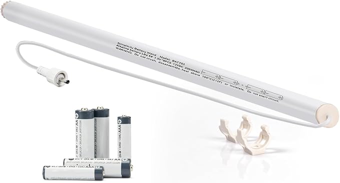 HUIYEETEX 12V DC Reloadable Window Blind Wand Replacement AA Powered Roller by HUIYEETEX