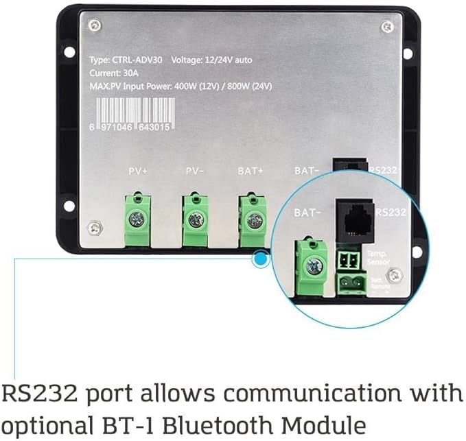 Renogy 30A 12V/24V PWM Solar Charge Controller - Image 4