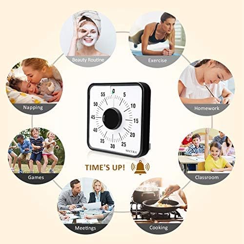 Secura 60-Minute Visual Countdown Timer, 7.5-Inch Oversize Classroom Visual - Image 7