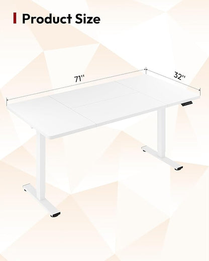 SANODESK Electric Standing Desk 71 x 32 Inches Height Adjustable Stand Up - Image 2