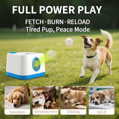 automatic dog ball launcher, auto/manual paw-activated dog ball, close-up detail