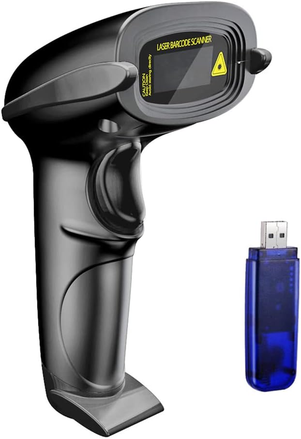 NADAMOO Wireless Barcode Scanner 328 Feet Transmission Distance USB Cordless 1D by NADAMOO