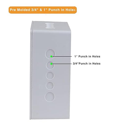 9" x 9" x 4" Junction Box with Pre Molded 3/4" & 1" Punch in Holes Electrical - Image 3