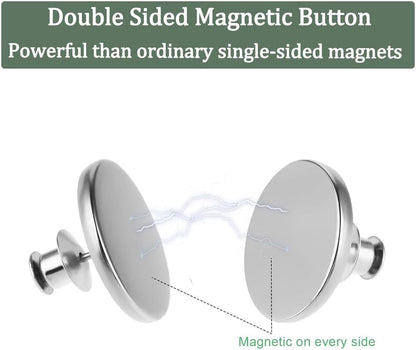 8 Pairs Magnetic Curtain Clips,Double Sided Magnetic Suction Curtain Magnets Closure Prevent Light Leaking Keep Curtain Closed for Home Bedroom Office Curtain Draperies(Sliver)