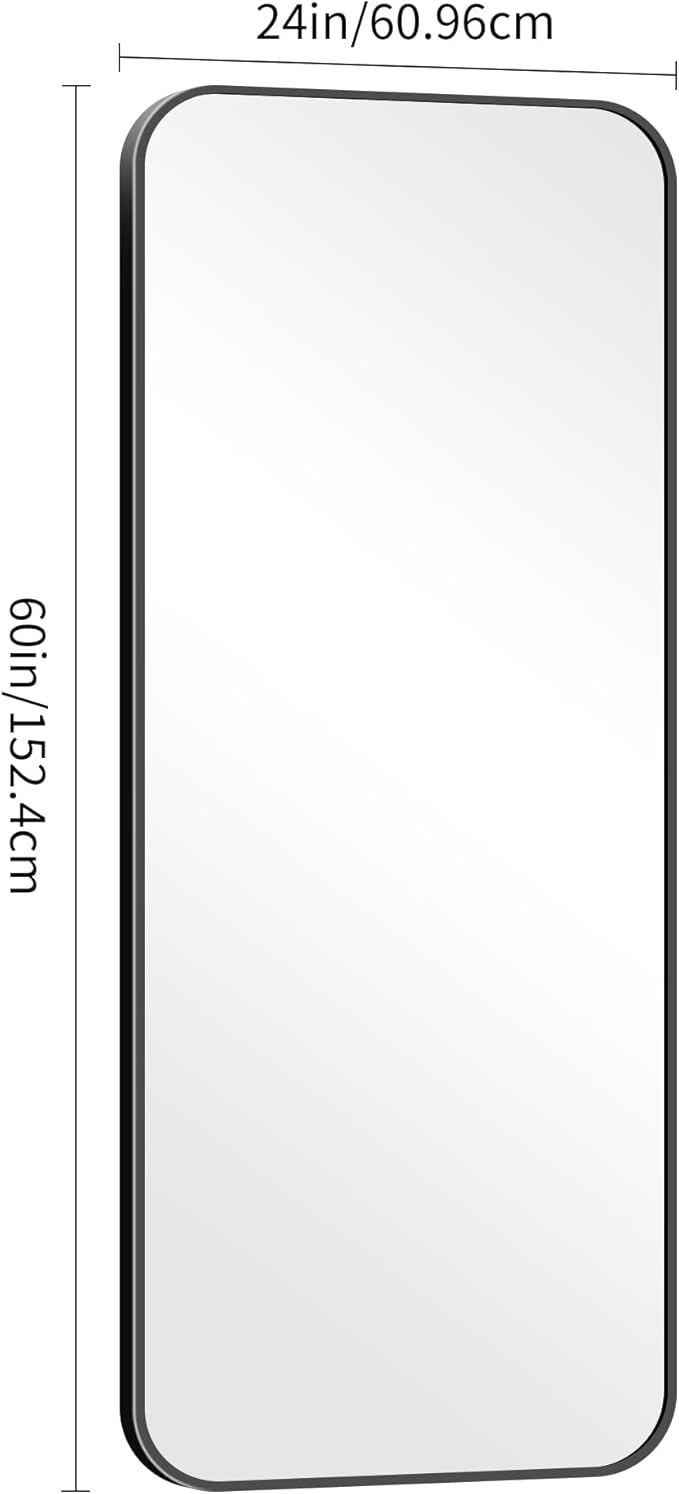 60" x 24"Bathroom Mirror, Matte Black Wall Mirror - Image 5