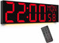 JALL 30" Giant Digital Wall Clock, Extra Large LED Clock with Remote, Huge Wall Clock with Jumbo Numbers for Living Room, Gym & Church, Black Housing with Red Digits, Red