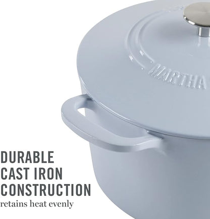MARTHA STEWART Gatwick 7-Quart Enamel Cast Iron Dutch Oven Pot - Image 2