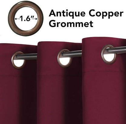 H.VERSAILTEX Burgundy Red Blackout Draperies Curtains Thermal Insulated Window - Image 4