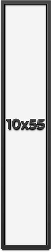 10x55 Shadow Box Frame Black | 1 Inch Deep Solid Wood Shadowbox Display Frame | - Image 4