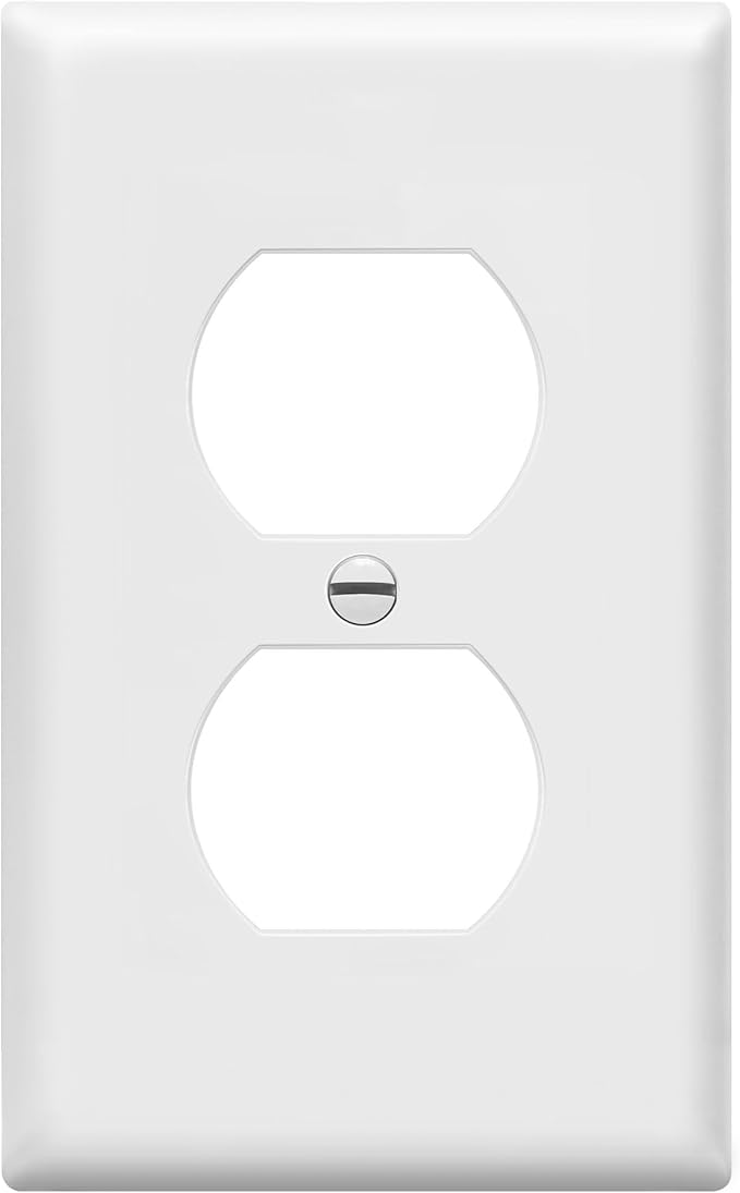 Enerlites 8821-W Duplex Receptacle Outlet Wall Plate, Standard Size 1-Gang by Enerlites