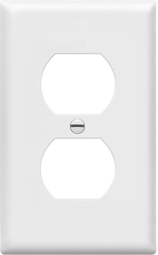 Enerlites 8821-W Duplex Receptacle Outlet Wall Plate, Standard Size 1-Gang by Enerlites