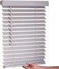 LOTUS & WINDOWARE Cordless Faux Wood Blinds, 51" Wide x 72" Long,Smooth,Light Gray, 2 Inch Horizontal Blinds – for Living Room, Bedroom, Interior Door Windows