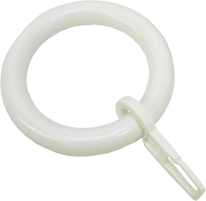 Curtain Rings with Flh, Plastic, for Diameter 28 mm, White