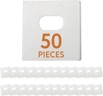 IMPRESA Clear Vertical Blind Repair Tabs - 25 Sets (50 Tabs), 2 Alcohol Wipes Strong Adhesive Peel Stick Bond - Universal Fit for Vertical Slats - Tool-Free Sliding Door Blind Fix