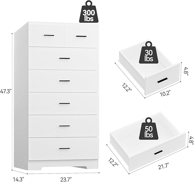 47.3" Tall Dresser for Bedroom Chests of Drawers - Image 3