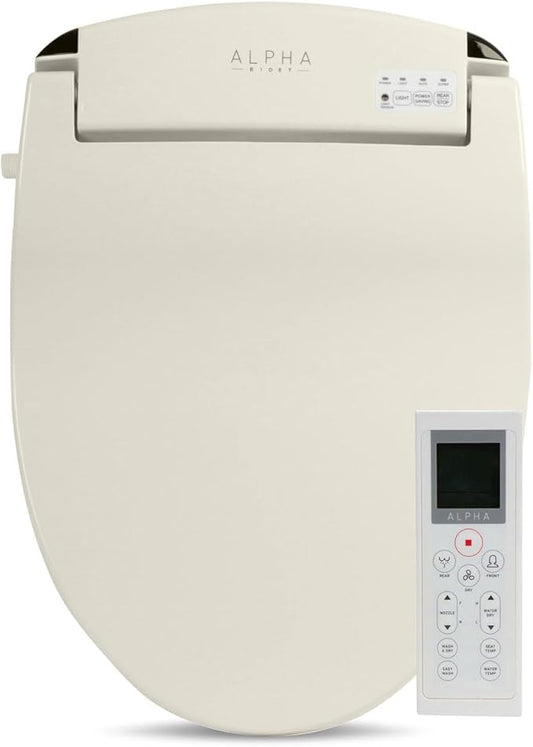 ALPHA BIDET JX2 Elongated Bidet Toilet Seat, Endless Warm Water, NEW* Bowl Mist by ALPHABIDET