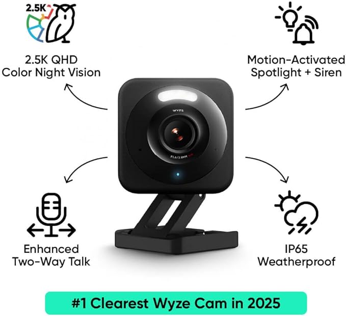 WYZE Cam v4, 2.5K AI Security Camera, Indoor/Outdoor Cameras - Image 2