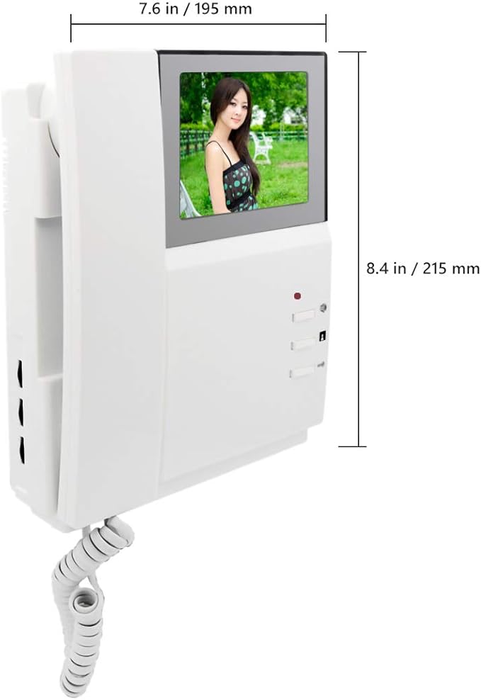 AMOCAM Video Door Phone System, 4.3 Inches Clear LCD Monitor Wired Video - Image 3