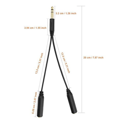 TISINO 6.35mm Jack Splitter Cable, Headphone Splitter Cable, Stereo Male to - Image 5