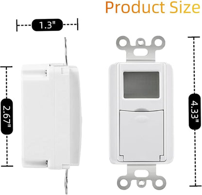 in Wall Digital Timer Switch, Indoor 7 Day Light Switch timers, 15A - Image 4