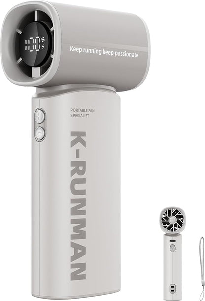 K-RUNMAN Portable Handheld Turbo Fan, 5 Gear Wind, Battery Operated, LED Display - Image 8