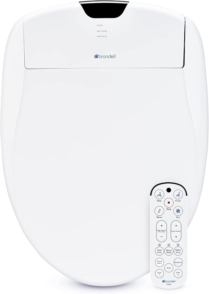 Brondell Bidet Toilet Seat S1400, Smart Toilet Seat, Dual Stainless-Steel by Brondell