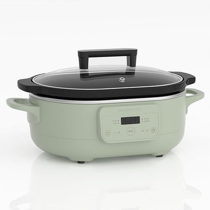 MAGNIFIQUE 6 Quart Programmable Slow Cooker Removable Healthy Nonstick Pot by INDY+VAC
