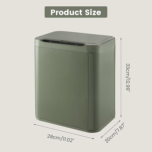 ELPHECO Stainless Steel Office Trash Can Motion Sensor Garbage Can Touchless - Image 3