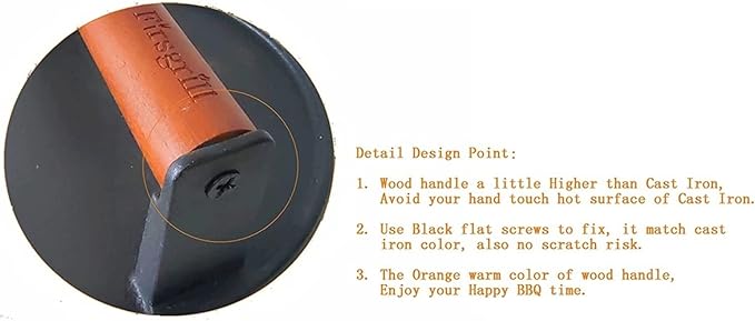 Firsgrill Burger Press 7.08" Round & 8.3”X4.3”Rectangle Heavy-Duty Cast Iron - Image 4