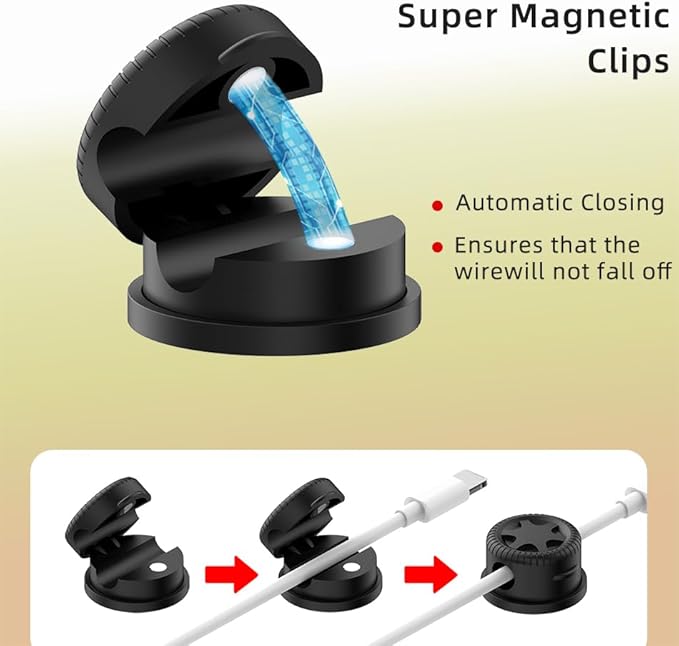 ITUGOU 11PCS Cable Management Cord Holder Organizer, Magnetic Cable Clips - Image 5
