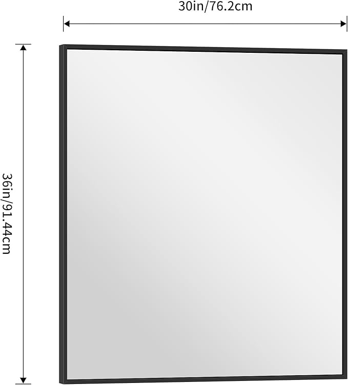 Black Bathroom Mirror for Wall, 30x36 Inch Rectangle - Image 4