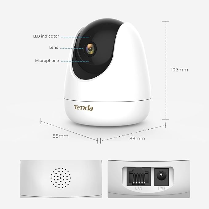 Tenda 2.5K Security Camera Indoor, 4 MP Pet/Baby Cameras - Image 3