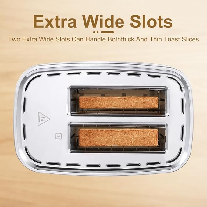 Smart Touch Screen Toaster 2 Slice, KETIAN Automatic Digital Stainless Steel - Image 2