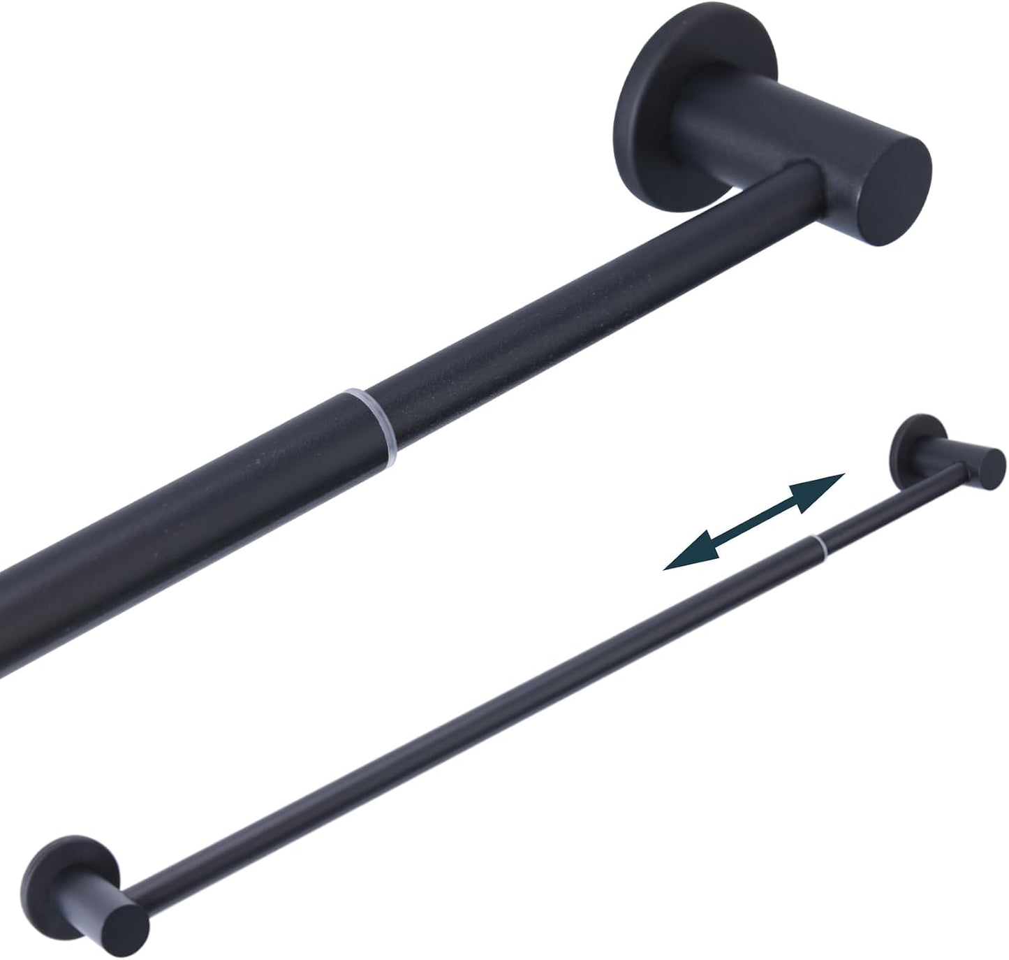 18"-31.5" Adjustable Magnetic Curtain Rod for Metal Door, Kitchen Towel Bar | Strong Magnets Rubber Coating, Magnetic Rod for Chart Whiteboard Calendar, Towel Holder for Fridge Dishwasher Black 1 Pack