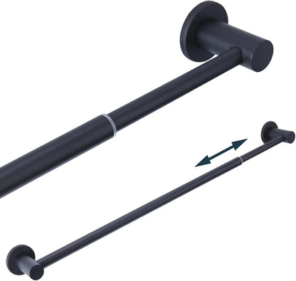 18"-31.5" Adjustable Magnetic Curtain Rod for Metal Door, Kitchen Towel Bar | Strong Magnets Rubber Coating, Magnetic Rod for Chart Whiteboard Calendar, Towel Holder for Fridge Dishwasher Black 1 Pack