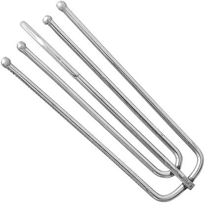 pureaqu 60 pcs Stainless Steel Curtain Pleated Tape Hooks 4 Prongs Pinch Pleat Hook Clip for Window Curtain Drapes Door Curtain,silver