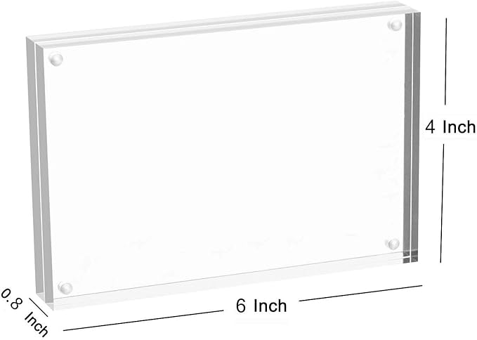Meetu Acrylic Picture Frame 4x6 Tabletop Photo Frame Magnetic Double Sided - Image 2