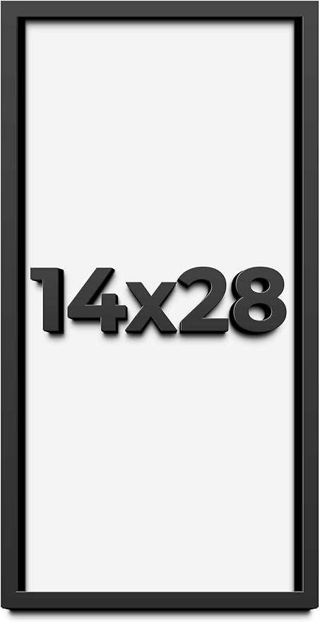 14x28 Shadow Box Frame Black | 1 Inch Deep Solid Wood Shadowbox Display Frame | by CustomPictureFrames